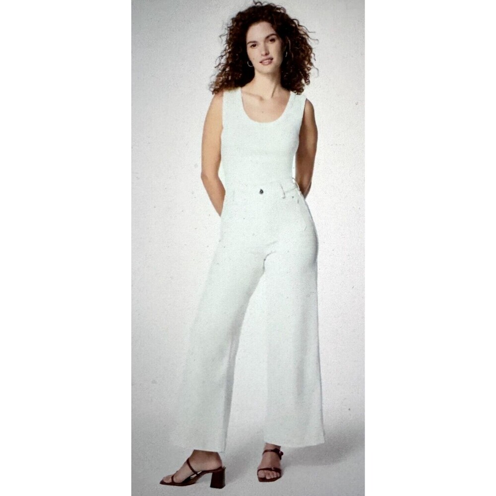 SPANX Women's Every Wear Cropped Wide Leg Jeans with Patch Pockets Sz Petite 1X